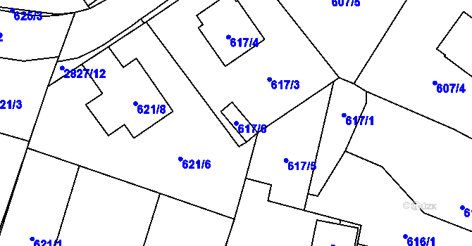 Parcela st. 617/6 v KÚ Dobruška, Katastrální mapa