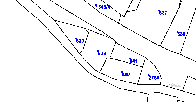 Parcela st. 638 v KÚ Dobruška, Katastrální mapa