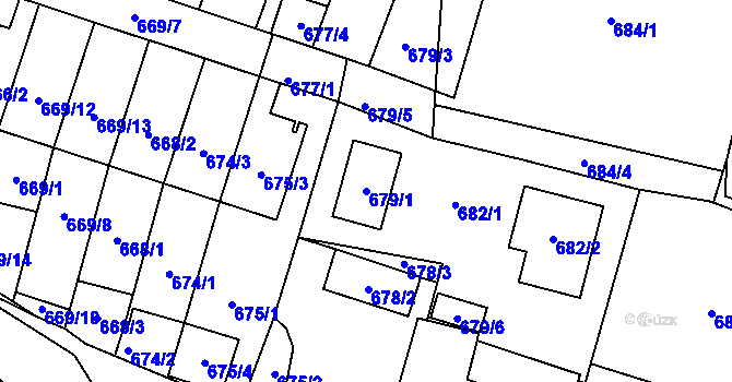Parcela st. 679/1 v KÚ Dobruška, Katastrální mapa