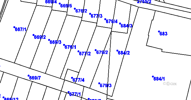 Parcela st. 679/2 v KÚ Dobruška, Katastrální mapa