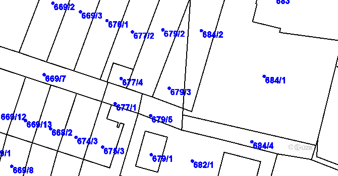 Parcela st. 679/3 v KÚ Dobruška, Katastrální mapa