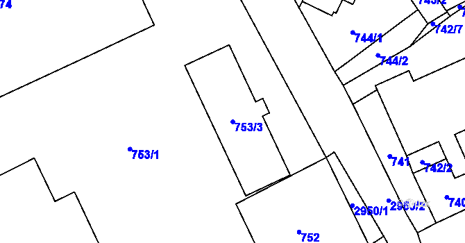 Parcela st. 753/3 v KÚ Dobruška, Katastrální mapa