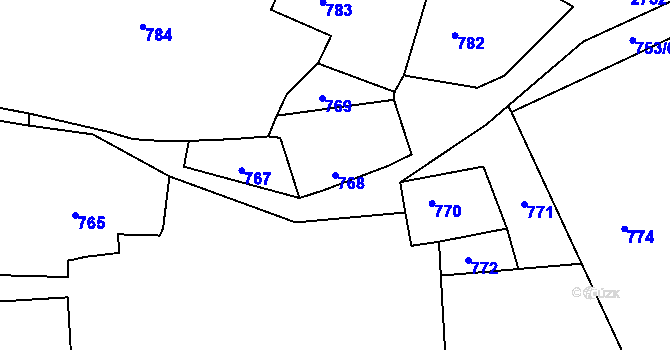 Parcela st. 768 v KÚ Dobruška, Katastrální mapa