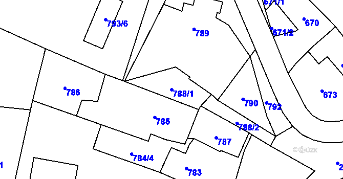 Parcela st. 788/1 v KÚ Dobruška, Katastrální mapa