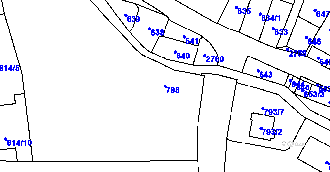 Parcela st. 798 v KÚ Dobruška, Katastrální mapa