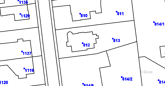 Parcela st. 812 v KÚ Dobruška, Katastrální mapa