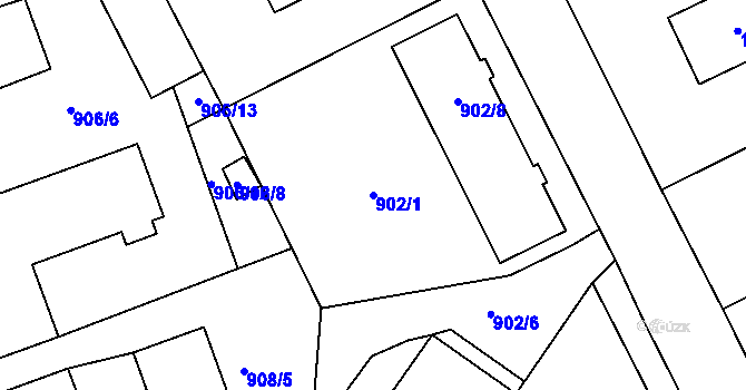 Parcela st. 902/1 v KÚ Dobruška, Katastrální mapa