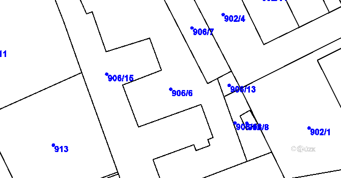 Parcela st. 906/6 v KÚ Dobruška, Katastrální mapa