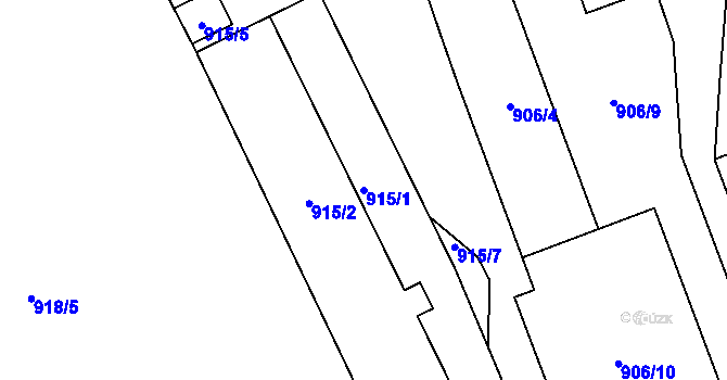 Parcela st. 915/1 v KÚ Dobruška, Katastrální mapa
