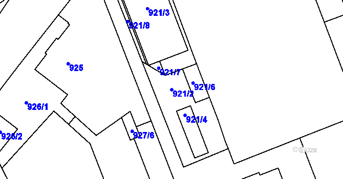 Parcela st. 921/2 v KÚ Dobruška, Katastrální mapa