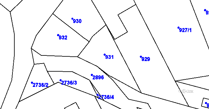 Parcela st. 931 v KÚ Dobruška, Katastrální mapa