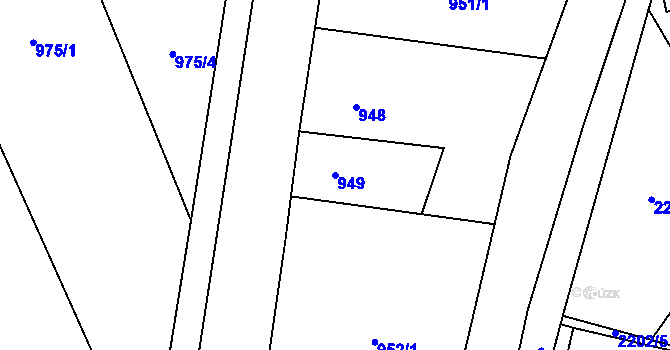 Parcela st. 949 v KÚ Dobruška, Katastrální mapa