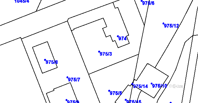 Parcela st. 975/3 v KÚ Dobruška, Katastrální mapa