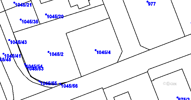 Parcela st. 1045/4 v KÚ Dobruška, Katastrální mapa