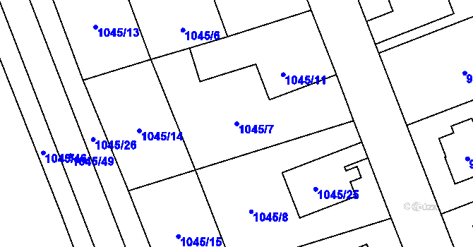 Parcela st. 1045/7 v KÚ Dobruška, Katastrální mapa