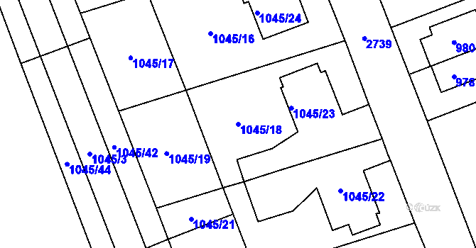 Parcela st. 1045/18 v KÚ Dobruška, Katastrální mapa