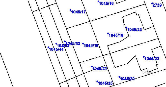 Parcela st. 1045/19 v KÚ Dobruška, Katastrální mapa