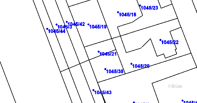 Parcela st. 1045/21 v KÚ Dobruška, Katastrální mapa