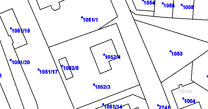 Parcela st. 1052/4 v KÚ Dobruška, Katastrální mapa