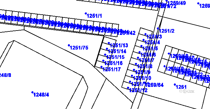 Parcela st. 1251/15 v KÚ Dobruška, Katastrální mapa