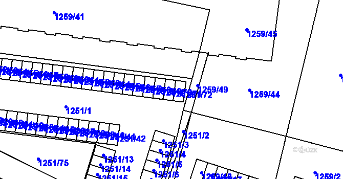 Parcela st. 1251/71 v KÚ Dobruška, Katastrální mapa
