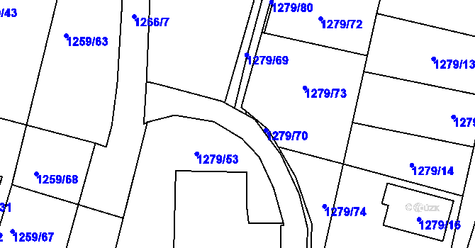 Parcela st. 1279/60 v KÚ Dobruška, Katastrální mapa