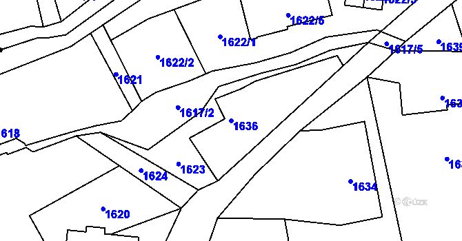 Parcela st. 1636 v KÚ Dobruška, Katastrální mapa