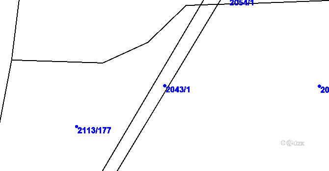 Parcela st. 2043/1 v KÚ Dobruška, Katastrální mapa