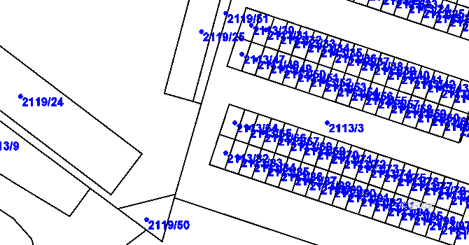 Parcela st. 2113/64 v KÚ Dobruška, Katastrální mapa
