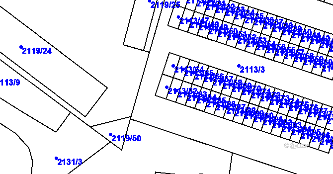 Parcela st. 2113/82 v KÚ Dobruška, Katastrální mapa