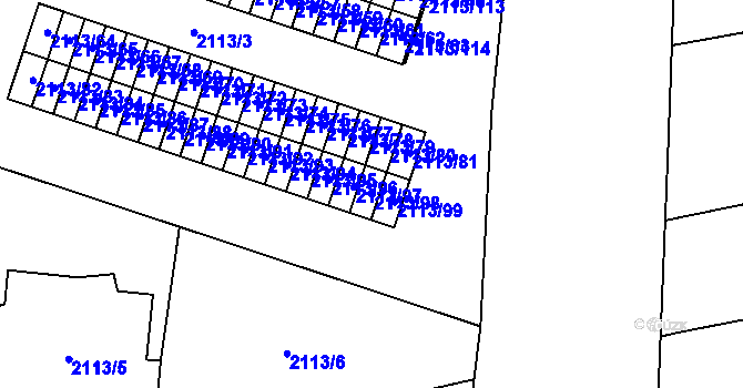 Parcela st. 2113/98 v KÚ Dobruška, Katastrální mapa
