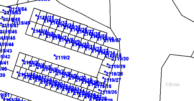 Parcela st. 2119/14 v KÚ Dobruška, Katastrální mapa