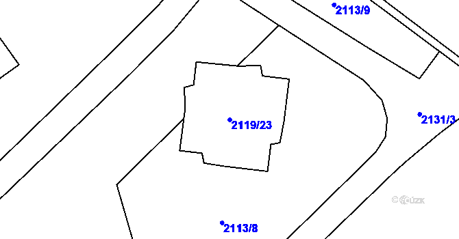 Parcela st. 2119/23 v KÚ Dobruška, Katastrální mapa