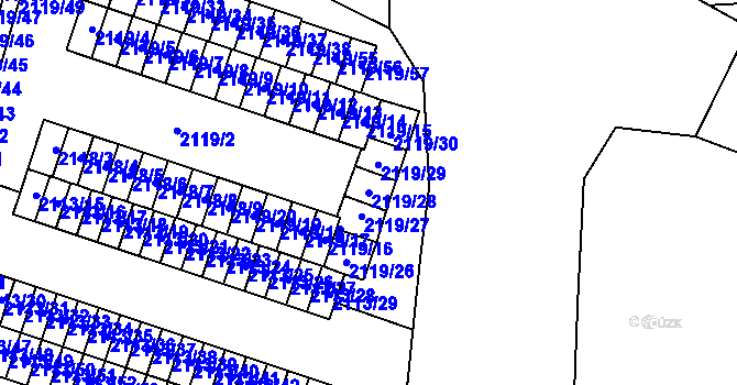 Parcela st. 2119/28 v KÚ Dobruška, Katastrální mapa