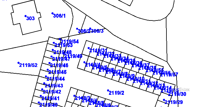 Parcela st. 2119/33 v KÚ Dobruška, Katastrální mapa