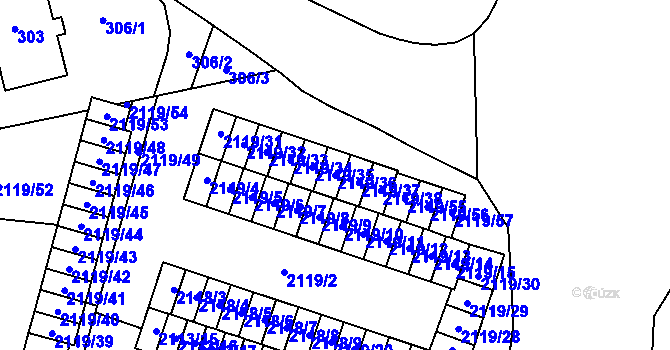 Parcela st. 2119/36 v KÚ Dobruška, Katastrální mapa
