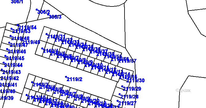 Parcela st. 2119/55 v KÚ Dobruška, Katastrální mapa