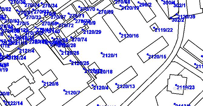 Parcela st. 2120/1 v KÚ Dobruška, Katastrální mapa