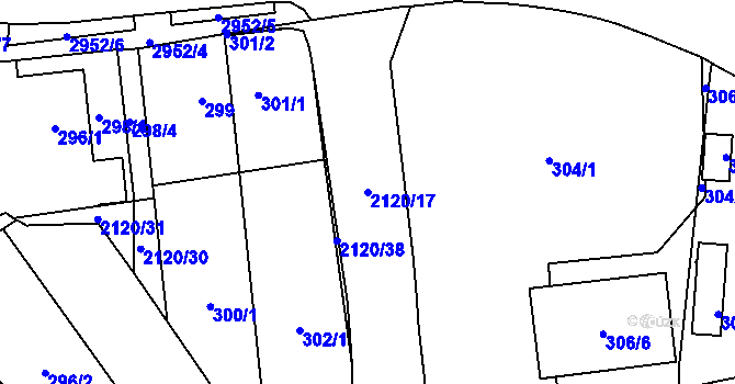 Parcela st. 2120/17 v KÚ Dobruška, Katastrální mapa