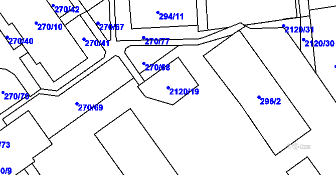 Parcela st. 2120/19 v KÚ Dobruška, Katastrální mapa