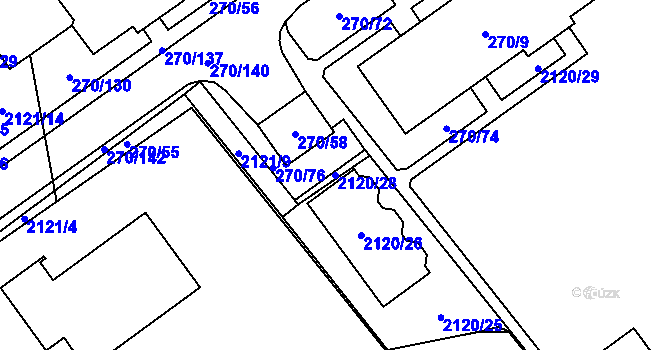 Parcela st. 2120/28 v KÚ Dobruška, Katastrální mapa