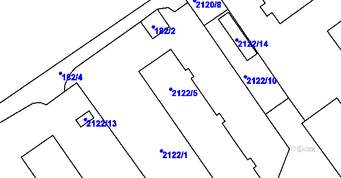 Parcela st. 2122/5 v KÚ Dobruška, Katastrální mapa