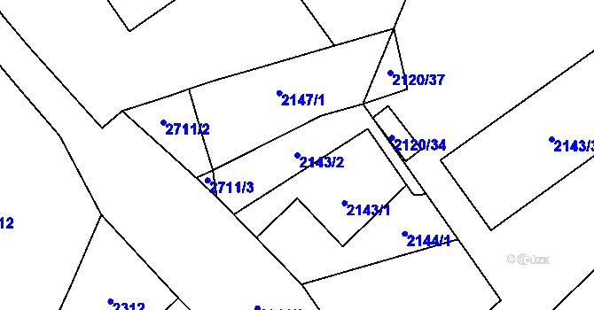 Parcela st. 2143/2 v KÚ Dobruška, Katastrální mapa