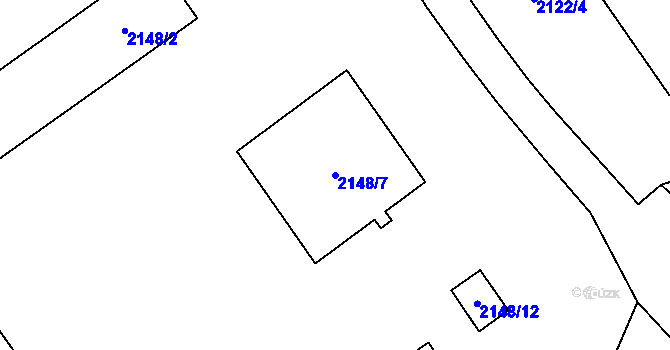 Parcela st. 2148/7 v KÚ Dobruška, Katastrální mapa
