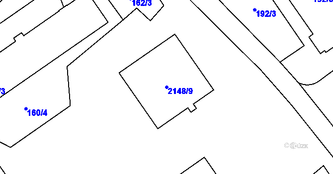 Parcela st. 2148/9 v KÚ Dobruška, Katastrální mapa