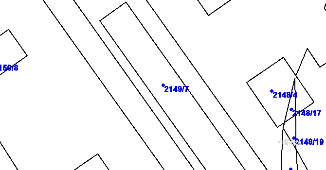 Parcela st. 2149/7 v KÚ Dobruška, Katastrální mapa