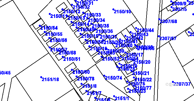 Parcela st. 2150/63 v KÚ Dobruška, Katastrální mapa