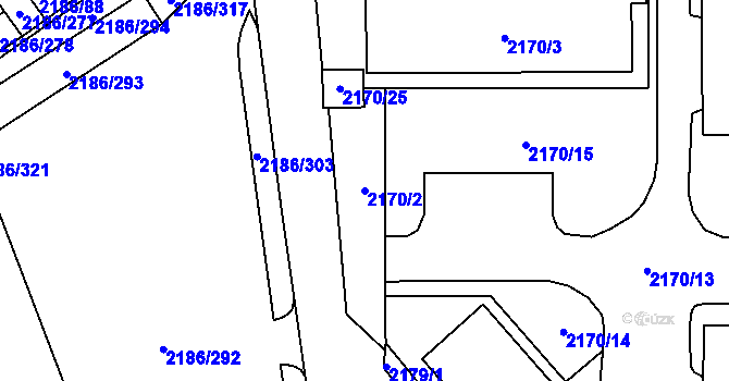 Parcela st. 2170/2 v KÚ Dobruška, Katastrální mapa