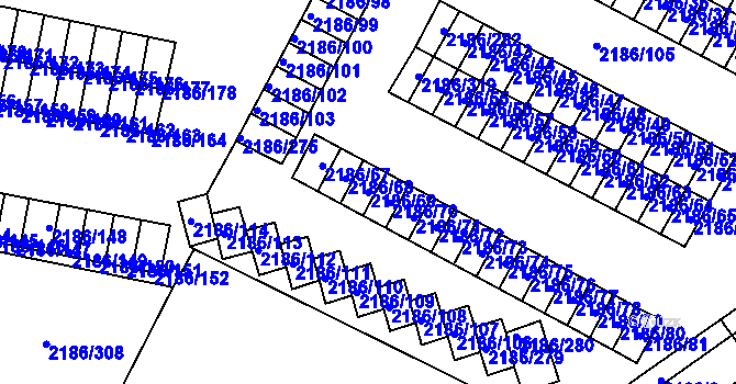 Parcela st. 2186/69 v KÚ Dobruška, Katastrální mapa