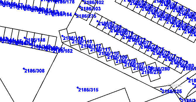 Parcela st. 2186/110 v KÚ Dobruška, Katastrální mapa